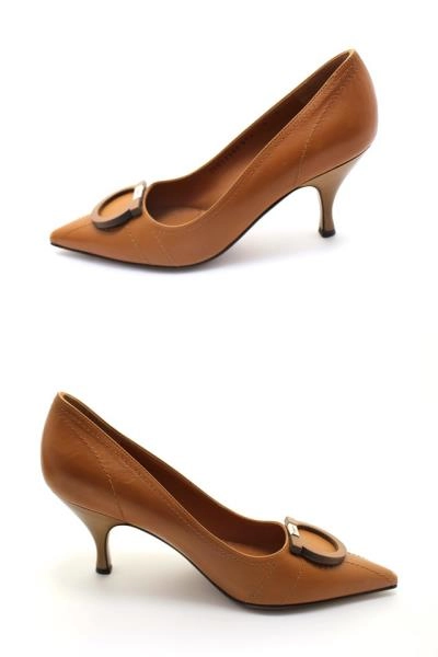 Salvatore Ferragamo フェラガモ 靴 ガンチーニパンプス レディース6(約23.5cm) ブラウン カーフ (2147100545180) 【200】