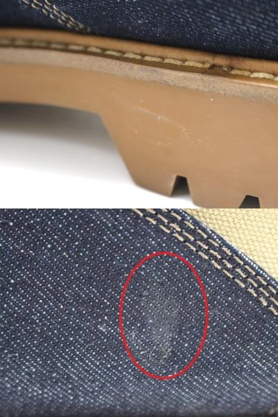 LOUIS VUITTON ルイ・ヴィトン 靴 オーベルカンフライン ブーツ メンズ7ハーフ(約26cm) ネイビー デニム/レザー (2120500251578) 【200】