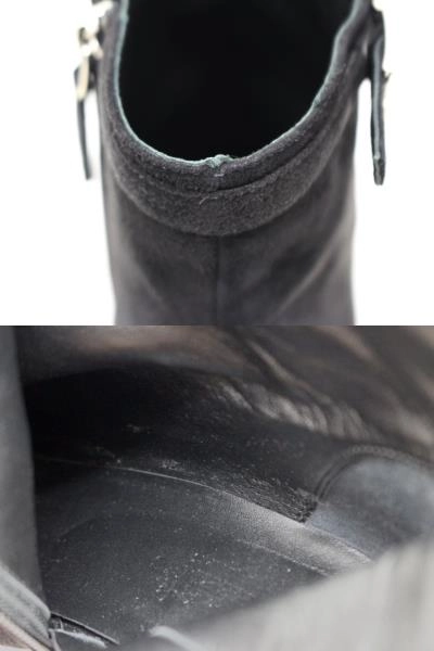 HERMES　エルメス　靴　ショートブーツ　レディース37　ブラック　スウェード　2148103499432　【200】