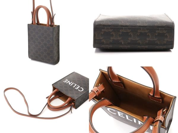 CELINE セリーヌ トリオンフ ミニバーティカルカバ タン ｐｖｃ／カーフ 194372BZK.04LU【430】2143000673961