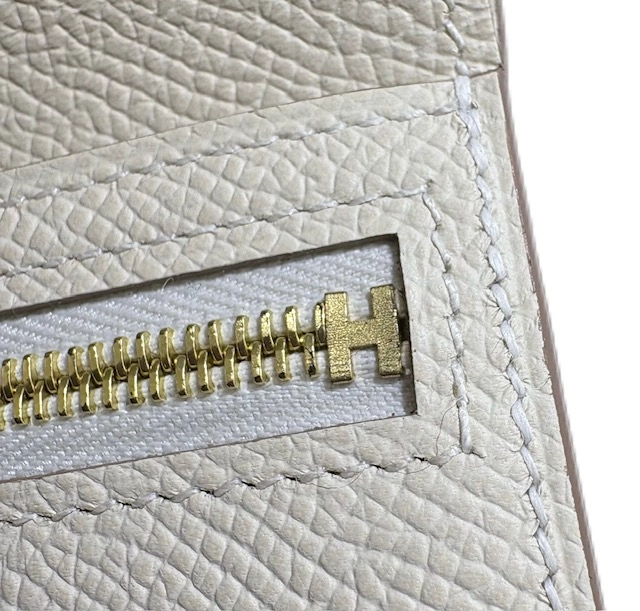 HERMES エルメス ベアンコンパクト エプソン クレ ゴールド金具 ヴォーエプソン 2120000314063 【432】