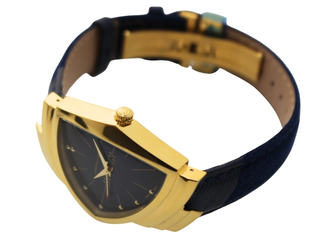 HAMILTON ハミルトン 腕時計 ベンチュラ ブルー GP/革 H243010 クォーツ レディース 2148103913037 【200】