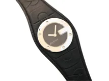 GUCCI グッチ 腕時計 Gバンデュー ブラック SS/革 104/YA104511
