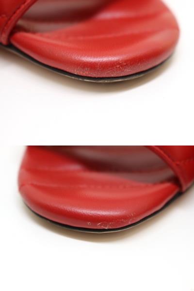 GUCCI グッチ 靴 サンダル ダブルG ミュール レディース37 赤