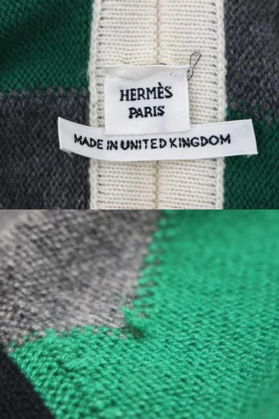 HERMES エルメス 衣類 ニットポンチョ レディースTU グリーン カシミヤ 2143400207759 【200】