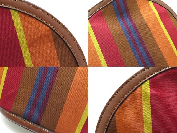 CELINE セリーヌ ヴィンテージ ストライプ柄ワンショルダー ブラウン