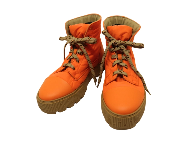 HERMES エルメス フレッシュ ショートブーツ メンズ39 オレンジ
