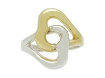 TIFFANY&CO　ティファニー　ダブルハート　リング　指輪　SV　シルバー　YG　イエロゴールド　3.8ｇ　8号　【200】