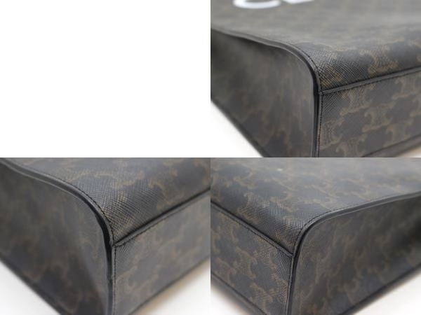 CELINE　セリーヌ　トートバッグ　トリオンフ　バーティカルカバ　ミディアム　ブラック/ブラウン　PVC　194432CIM.38NO　2148103798337　【中古】【大黒屋】【200】
