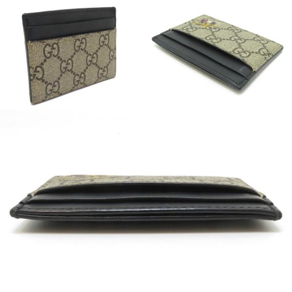 GUCCI グッチ GGスプリームカードケース PVC ベージュ/ブラック 451277  