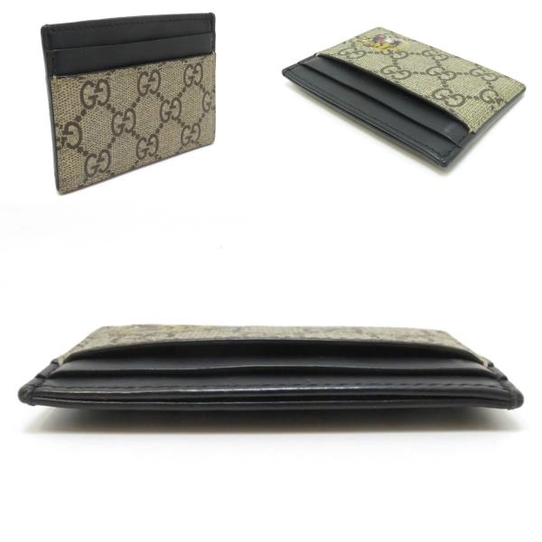 GUCCI グッチ GGスプリームカードケース PVC ベージュ/ブラック 451277【430】2143100534520