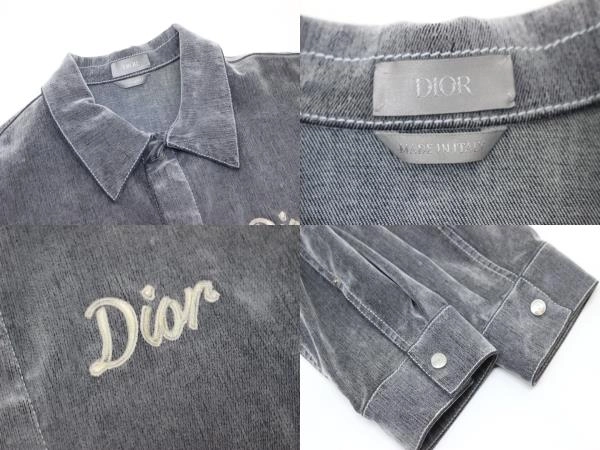 Dior ディオール シャツ メンズ46 グレー 033D490G300X コットン/ポリウレタン/レーヨン 【200】