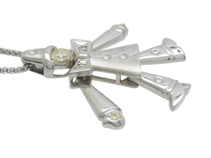 JEWELRY　貴金属・宝石　ネックレス　K18　ホワイトゴールド　ダイヤモンド　0.33ct　9.9g