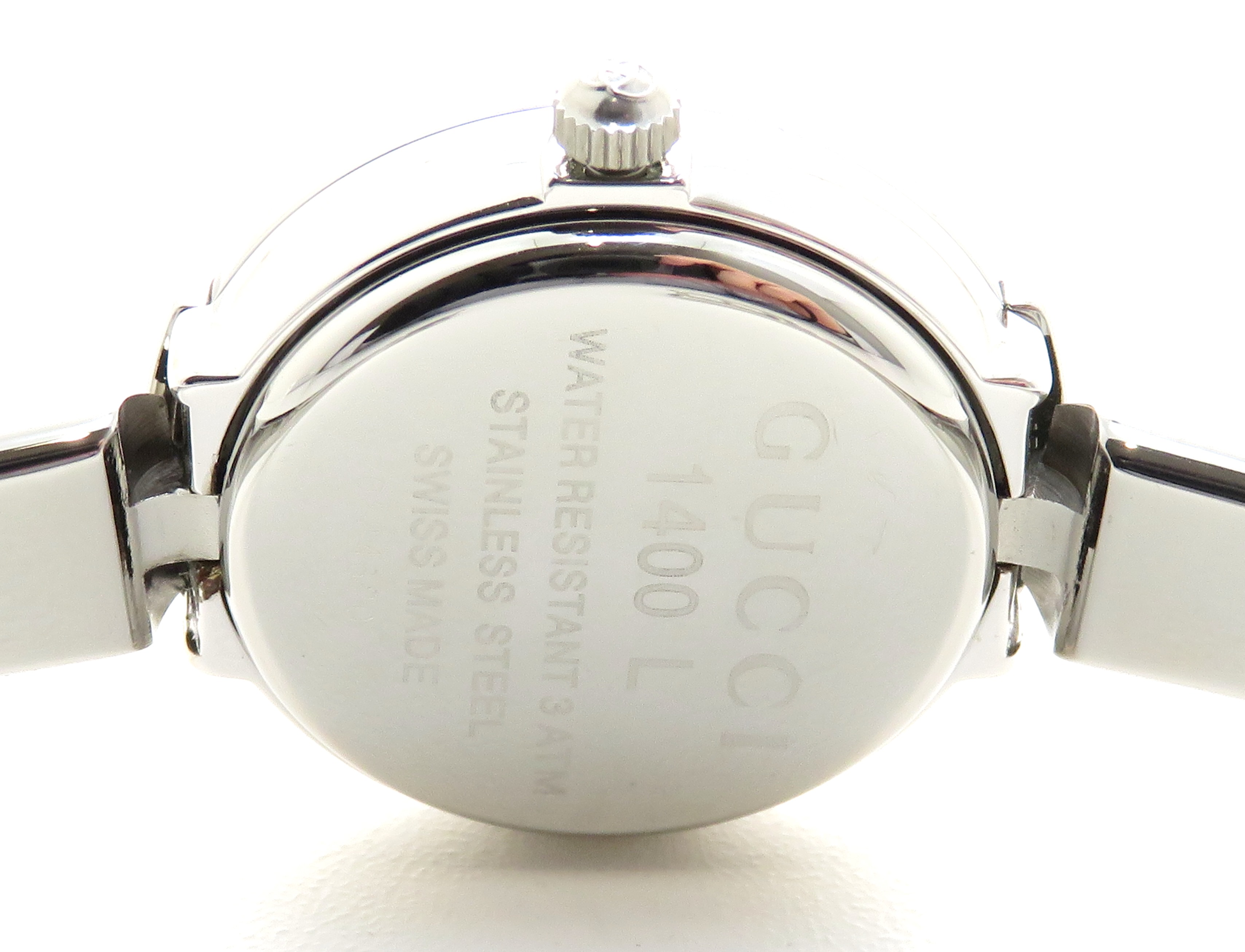 GUCCI　グッチ　1400L　シルバー文字盤　ステンレススチール　レディース腕時計　クオーツ　【430】
