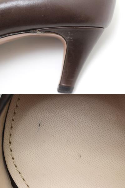 【極美品】PRADA レザーパンプス36 ヒール8cm Prada サテンパンプス | ブラウン | FARFETCH JP