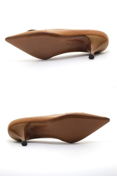 Salvatore Ferragamo フェラガモ 靴 ガンチーニパンプス レディース6(約23.5cm) ブラウン カーフ (2147100545180) 【200】