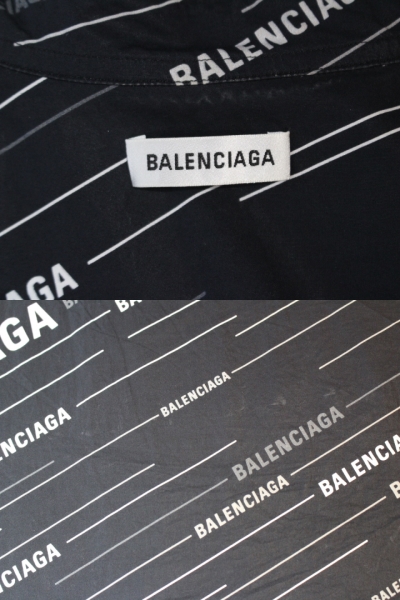 BALENCIAGA バレンシアガ 半袖 シャツ メンズ36 ロゴ ブラック
