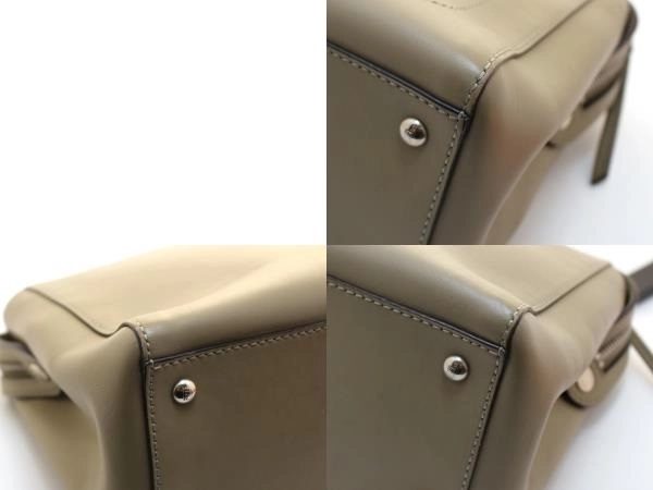 FENDI　フェンディ　ドットコム　２wayバッグ　カーキ　レザー　8BN293　2148103922114　【200】【中古】【大黒屋】