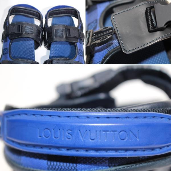 LOUIS VUITTON ルイヴィトン サンダル メンズ8 ブルー ファブリック