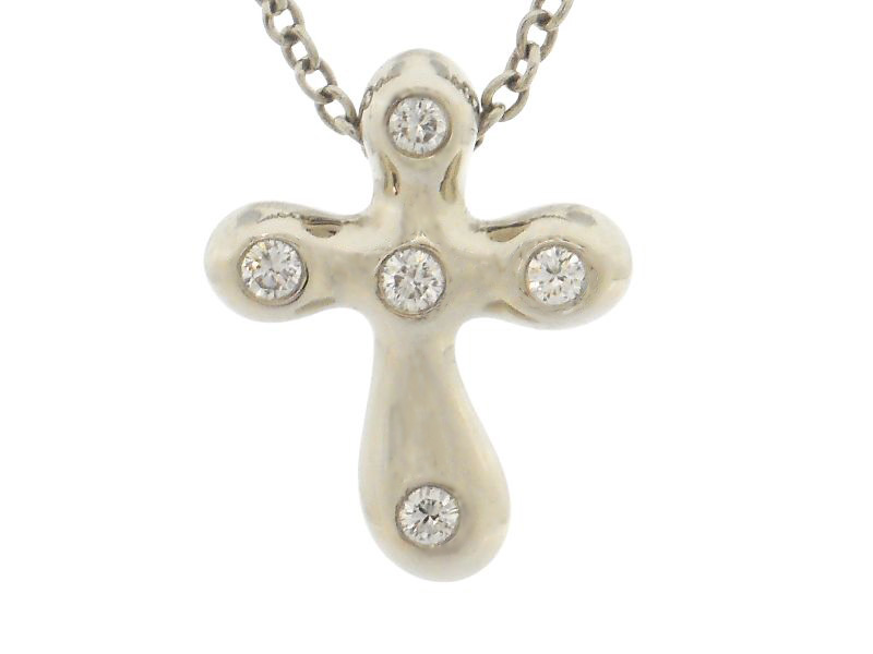 TIFFANY&CO ティファニー スモールクロス ネックレス プラチナ D