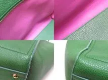 Salvatore Ferragamo　フェラガモ　ガンチーニ　２Wayバッグ　グリーン/ピンク　レザー【430】2148103849039