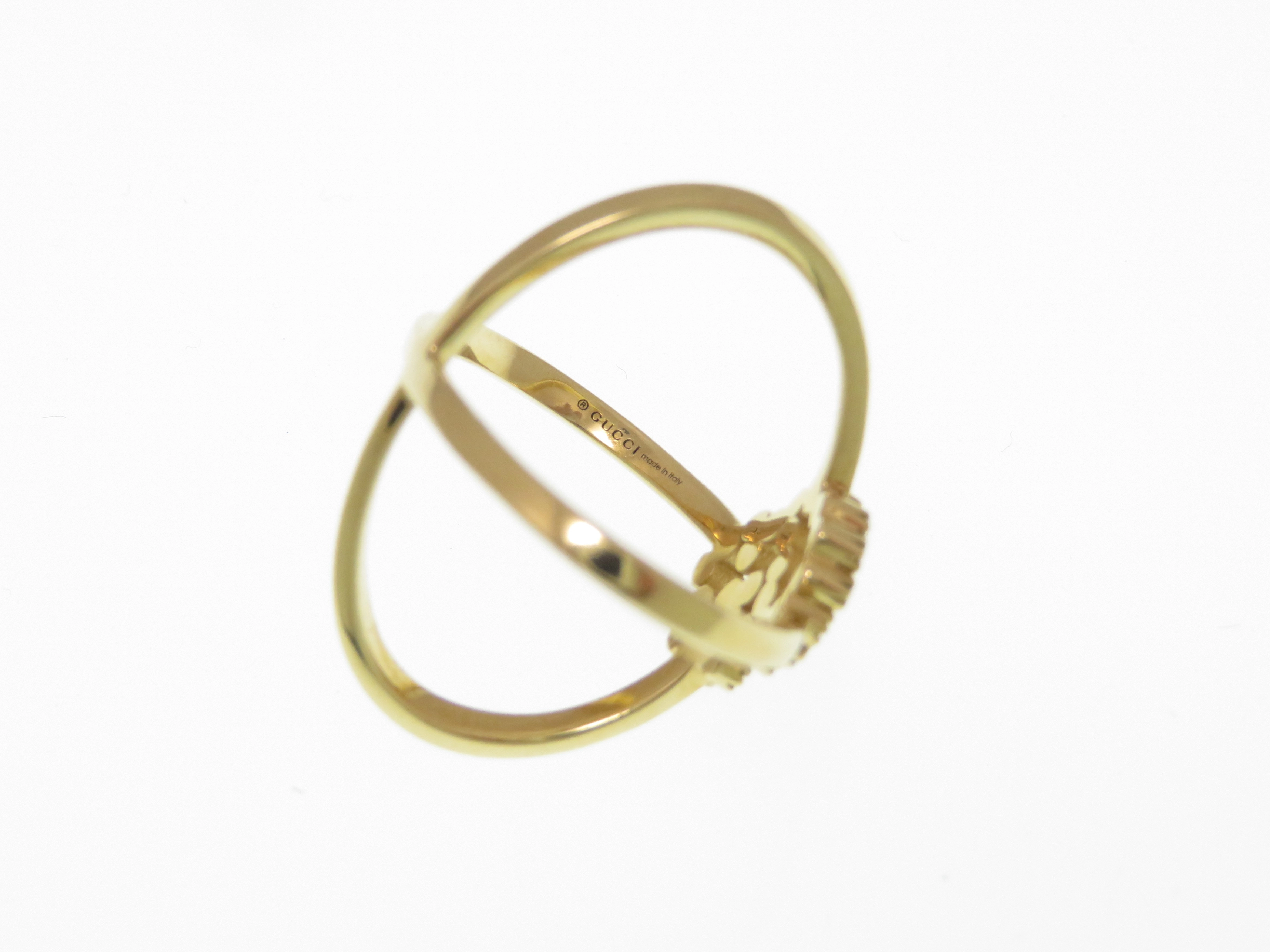 GUCCI　グッチ　GGランニングロゴクロスR　K18ゴールド　ダイヤモンド　4.3g　＃8　【431】2143100507623