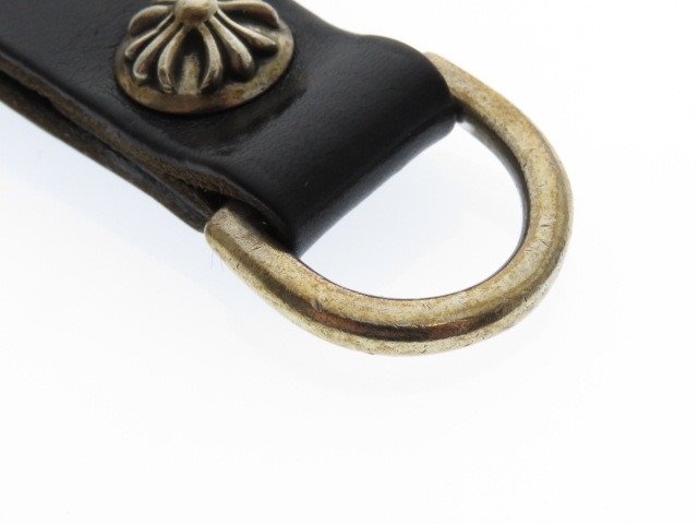 CHROME HEARTS クロムハーツ SV 革 Dキーリング クロスボタン CHROME HEARTS クロムハーツ SV 革 Dキーリング クロスボタン