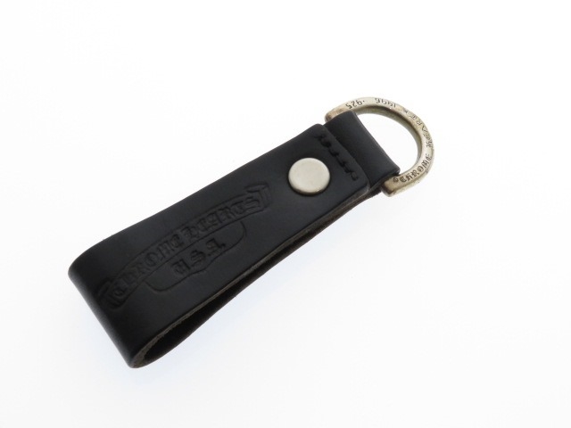 CHROME HEARTS クロムハーツ SV 革 Dキーリング クロスボタン