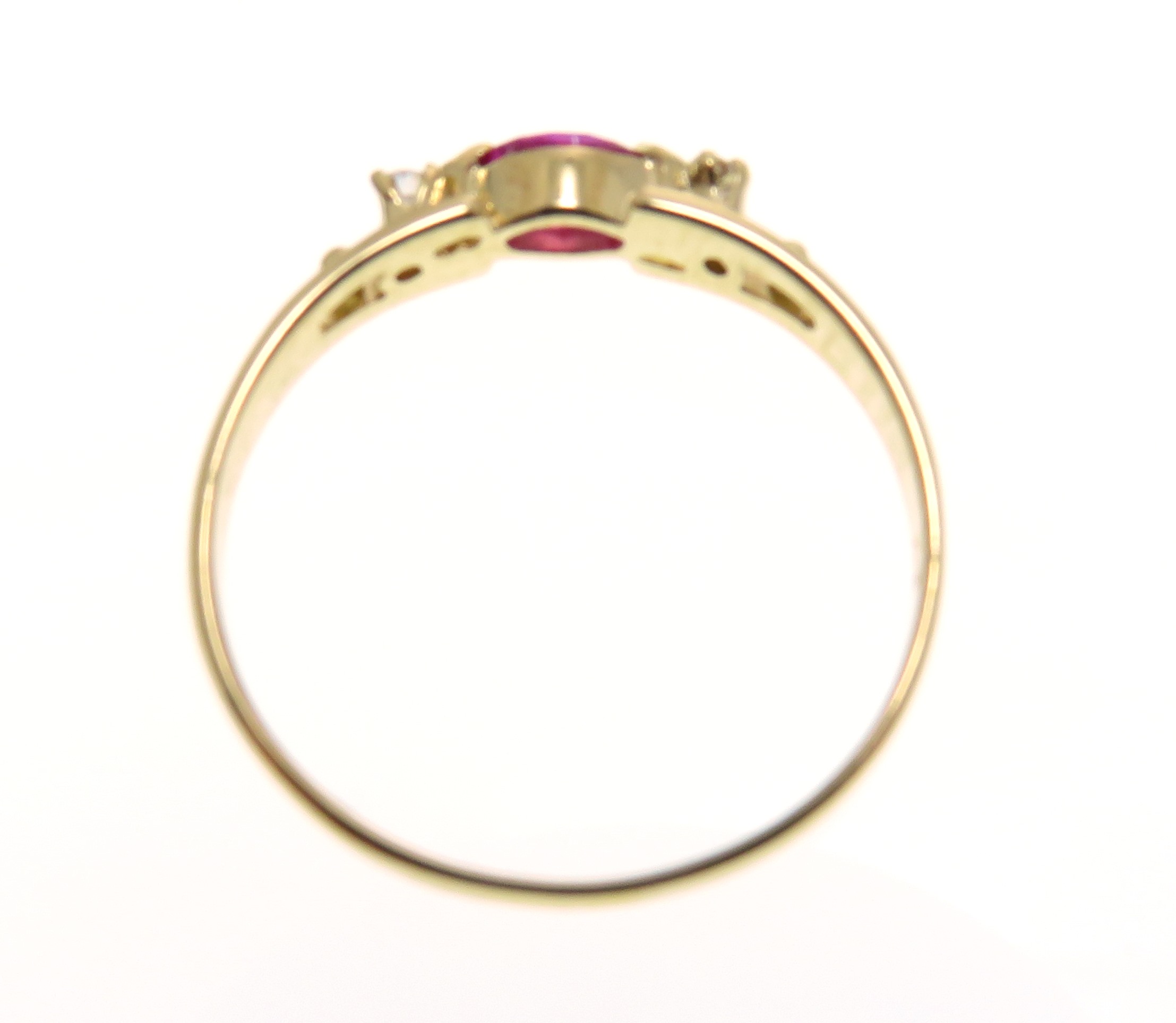 Jewelre 指輪 リング K18 ルビー0.19ct ダイヤモンド0.13ct 1.5g #11.5