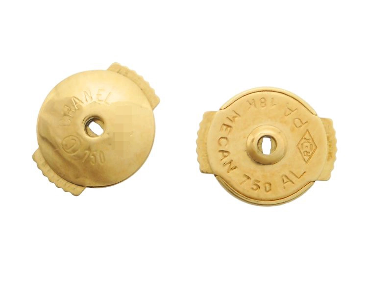 CHANEL　シャネル　カメリア　ピアス　750YG　イエローゴールド　D　ダイヤモンド　7.5ｇ　J1245【200】