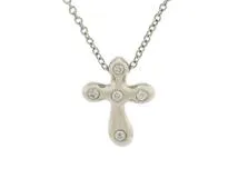 TIFFANY&CO ティファニー スモールクロス ネックレス プラチナ D