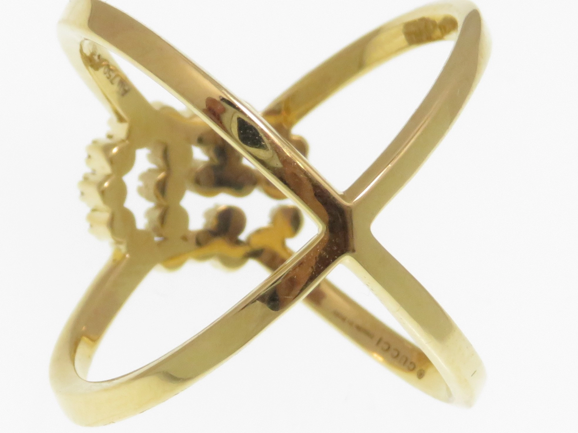 GUCCI　グッチ　GGランニングロゴクロスR　K18ゴールド　ダイヤモンド　4.3g　＃8　【431】2143100507623