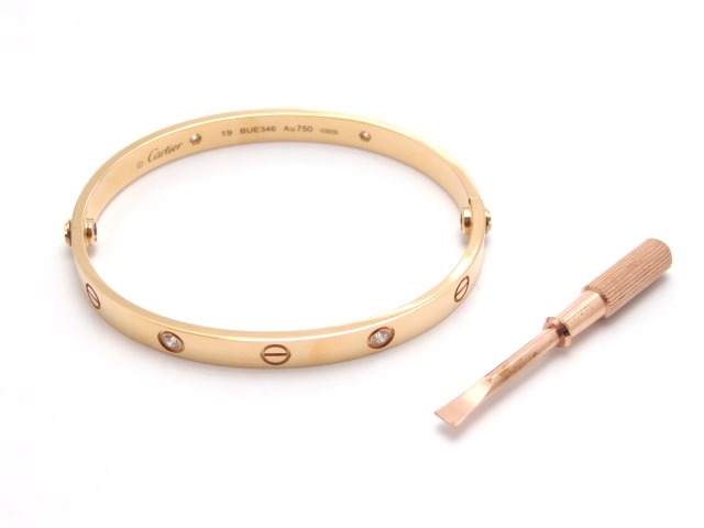 カルティエ  新型 LOVE BRACELET K18PGラブブレスレット メンズ 19