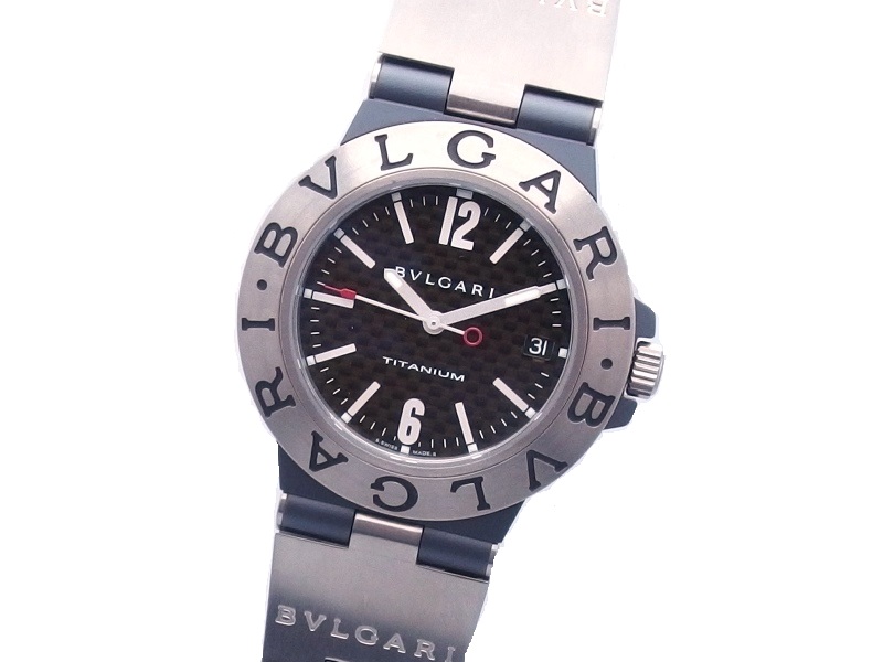 ベビーグッズも大集合 BVLGARI ブルガリ チタン 自動巻き TI38TA ディアゴノ 時計 ディアゴノ