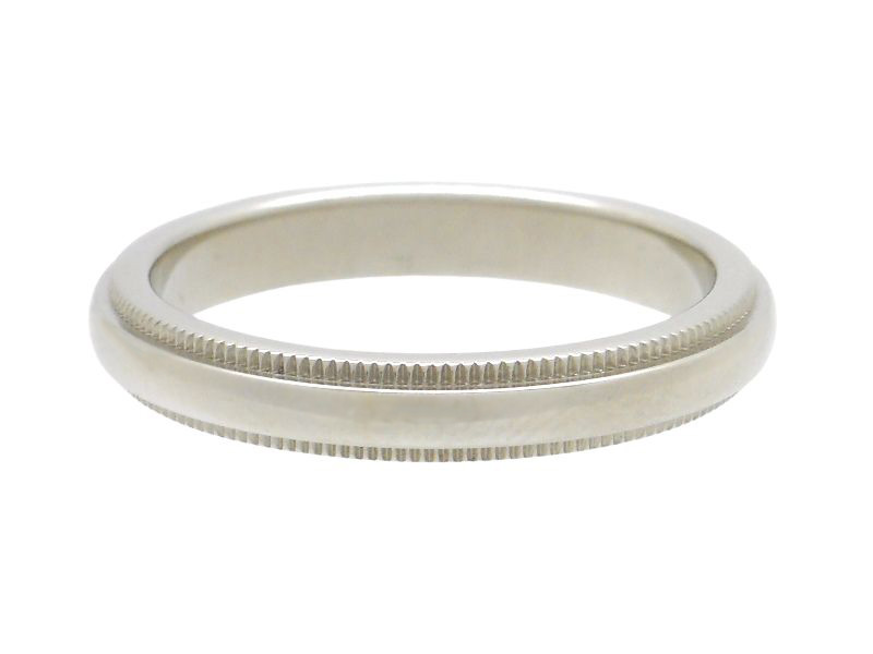 希少サイズ 美品 ティファニー リング ミルグレイン プラチナ 約15.5号 TIFFANY&CO ティファニー ミルグレインバンド リング 指輪 プラチナ
