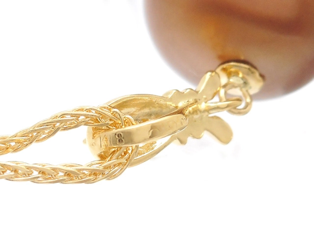 JEWELRY　貴金属・宝石　ネックレス　イエローゴールド　K18　パール　真珠　ダイヤモンド　6.1g（2147100577594）【200】