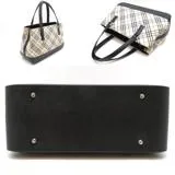 BURBERRY バーバリー ノバチェック ハンドバッグ ベージュ/ブラック キャンバス/レザー 【472】HG