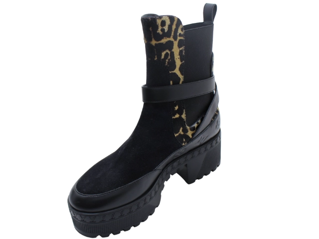LOUIS VUITTON ルイ・ヴィトン 靴 ローリエ―トライン レオパードサイドゴアブーツ レディース37ハーフ(24～24.5cm) ブラック スエード/カーフ 2146000421907 【200】