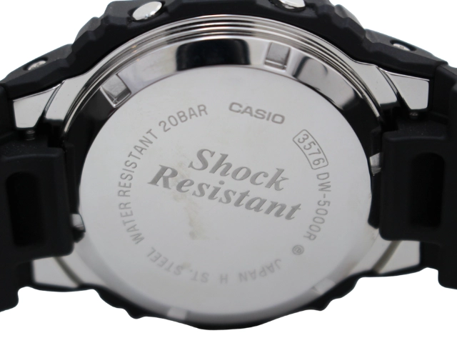 CASIO カシオ 腕時計 G-SHOCK 初代G-SHOCK 復刻モデル SS/ラバー ブラック/デジタル DW-5000R-1AJF クォーツ メンズ 2148103901836 【200】