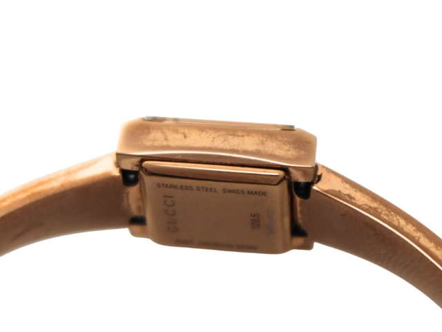 GUCCI グッチ 腕時計 128.5 バングルウォッチ GP シェル クォーツ レディース 2143200634496 【200】