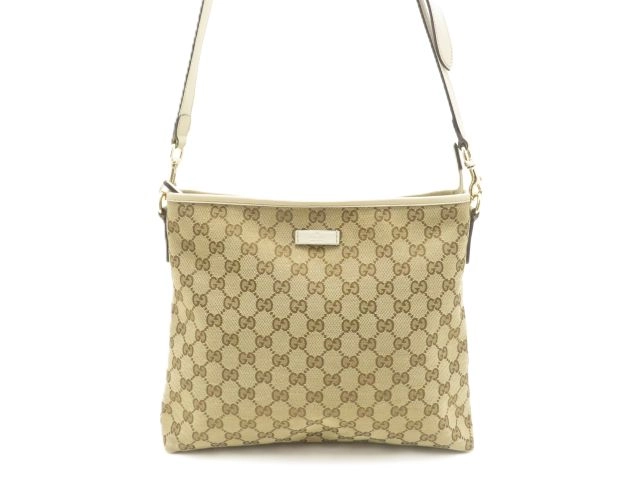 ✨極美品✨GUCCI GG ショルダーバッグ レザー キャンバス ベージュ GUCCI グッチ ワンショルダーバッグ GGキャンバス レザー