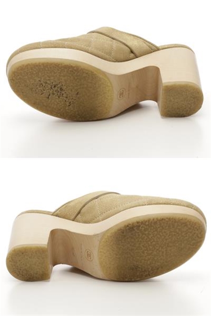 CHANEL シャネル サボサンダル レディース 36 ゴールド レザー G28922