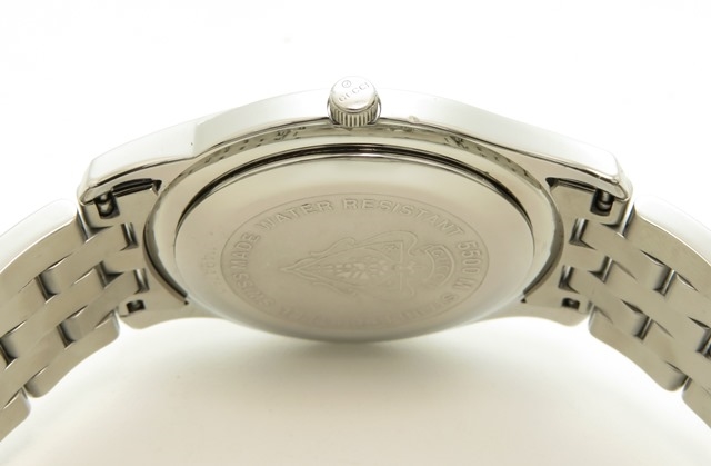 お*ー様 ☆極美品大人気グッチ時計5500M 黒文字盤ステンレススチール