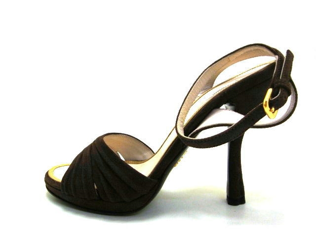 PRADA プラダ サンダル スエード ダークブラウン レディース36 【432】 image number 1