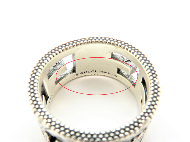 GUCCI グッチ 指輪 スクエアGリング シルバー 8.9g 15号 【432
