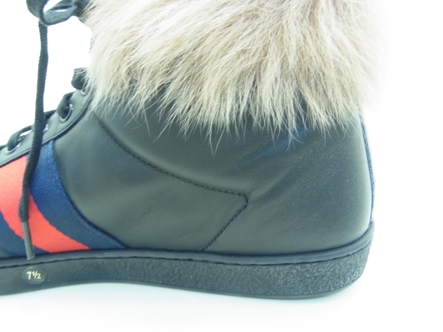 美品＊ GUCCI ＊ ラビットファー ＊ ハイカット 極美品 GUCCI グッチ スニーカー バスケット ハイカット