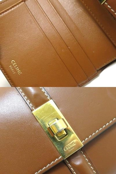 CELINE セリーヌ スモール トリフォールドウォレット 16(セーズ)  タン カーフ 10F523CQ7.04LU【430】2148103885068