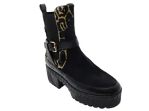 LOUIS VUITTON ルイ・ヴィトン 靴 ローリエ―トライン レオパードサイドゴアブーツ レディース37ハーフ(24～24.5cm) ブラック スエード/カーフ 2146000421907 【200】