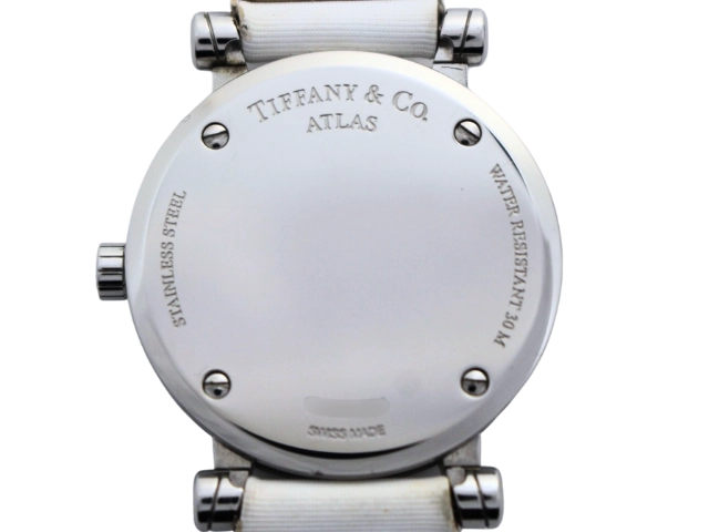 TIFFANY&CO ティファニー 腕時計 アトラス SS/革 ホワイト Z1300.11.11A20A71 クォーツ レディース 2143100503854 【200】