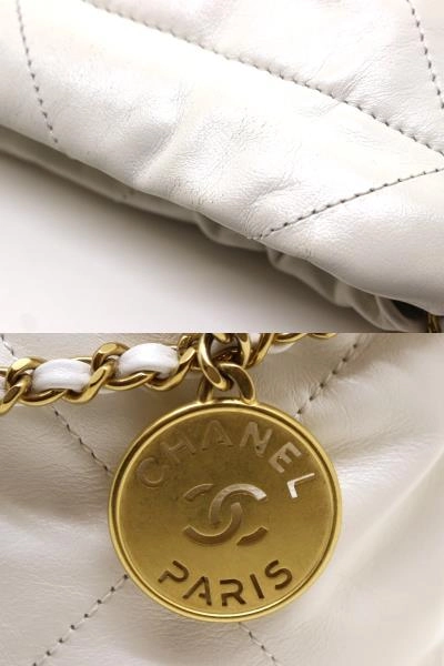 CHANEL　シャネル　ショルダーバッグ　シャネル２２　ミニ　ホワイト／ＧＰ　ゴールド金具　AS3980　2120000324734　【中古】【大黒屋】【200】